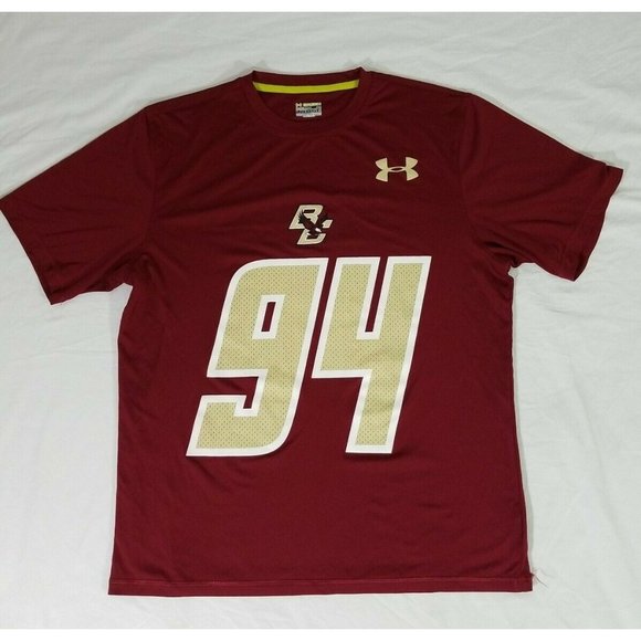 Under Armour Other - Under Armour Green Boston College #94 Football HeatGear Loose T-Shirt Mens Small